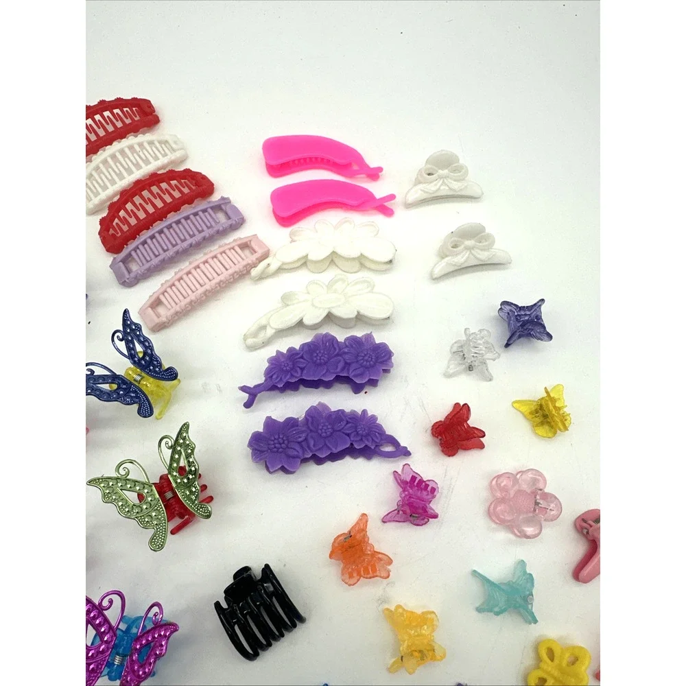 Lot of Vintage Claw Hair Clips Butterfly Barrettes Clips 36